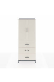 Arges Dolap 3 Raflı 3 Çekmeceli 2 Kapaklı 88x30x221 Antrasit-Aytaşı