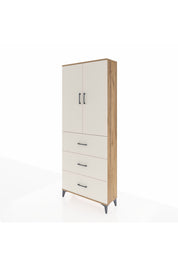 Arges Dolap 3 Raflı 3 Çekmeceli 2 Kapaklı 88x30x221 Çam-Aytaşı