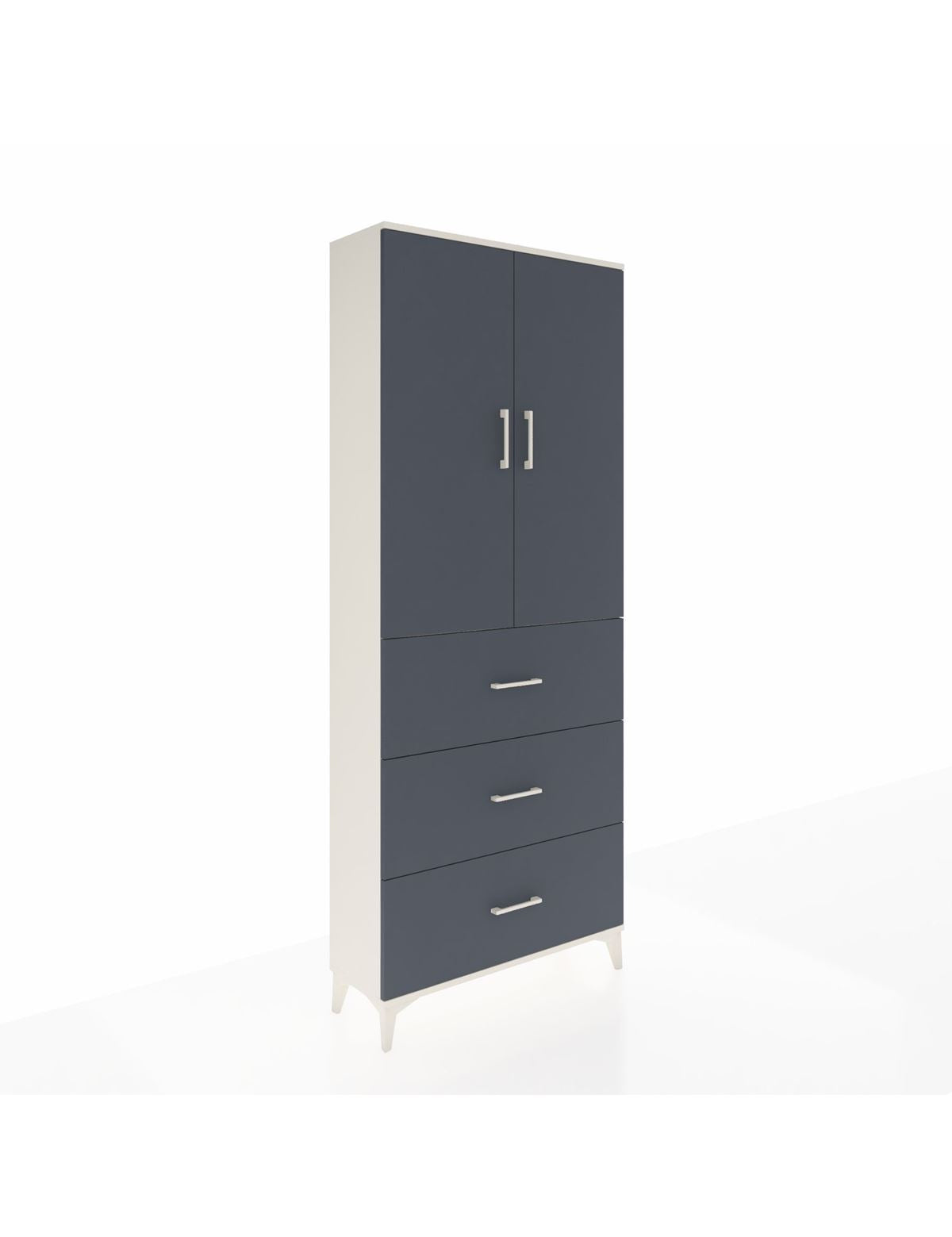 Arges Dolap 2 Raflı 3 Çekmeceli 2 Kapaklı 88x30x221 Aytaşı-Antrasit