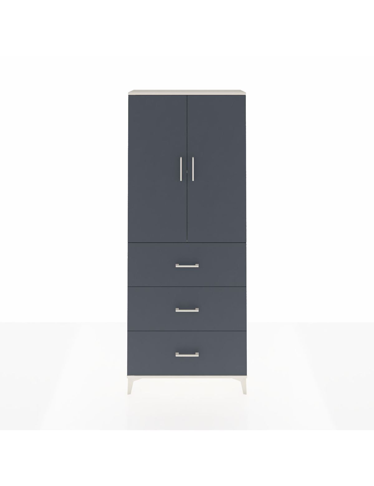 Arges Dolap 2 Raflı 3 Çekmeceli 2 Kapaklı 88x30x221 Aytaşı-Antrasit