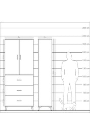 Arges Dolap 2 Raflı 3 Çekmeceli 2 Kapaklı 88x30x221 Aytaşı-Aytaşı