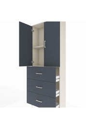 Arges Dolap 2 Raflı 3 Çekmeceli 2 Kapaklı 88x30x221 Aytaşı-Antrasit