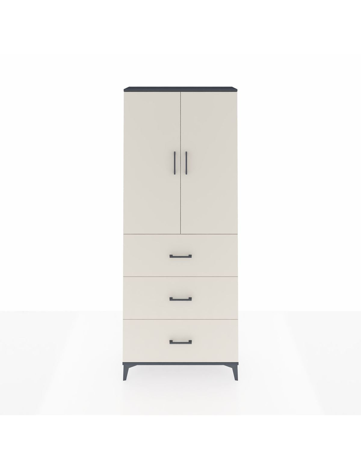 Arges Dolap 2 Raflı 3 Çekmeceli 2 Kapaklı 88x30x221 Antrasit-Aytaşı