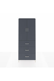 Arges Dolap 2 Raflı 3 Çekmeceli 2 Kapaklı 88x30x221 Antrasit-Antrasit