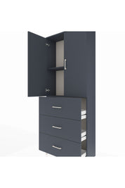 Arges Dolap 2 Raflı 3 Çekmeceli 2 Kapaklı 88x30x221 Antrasit-Antrasit