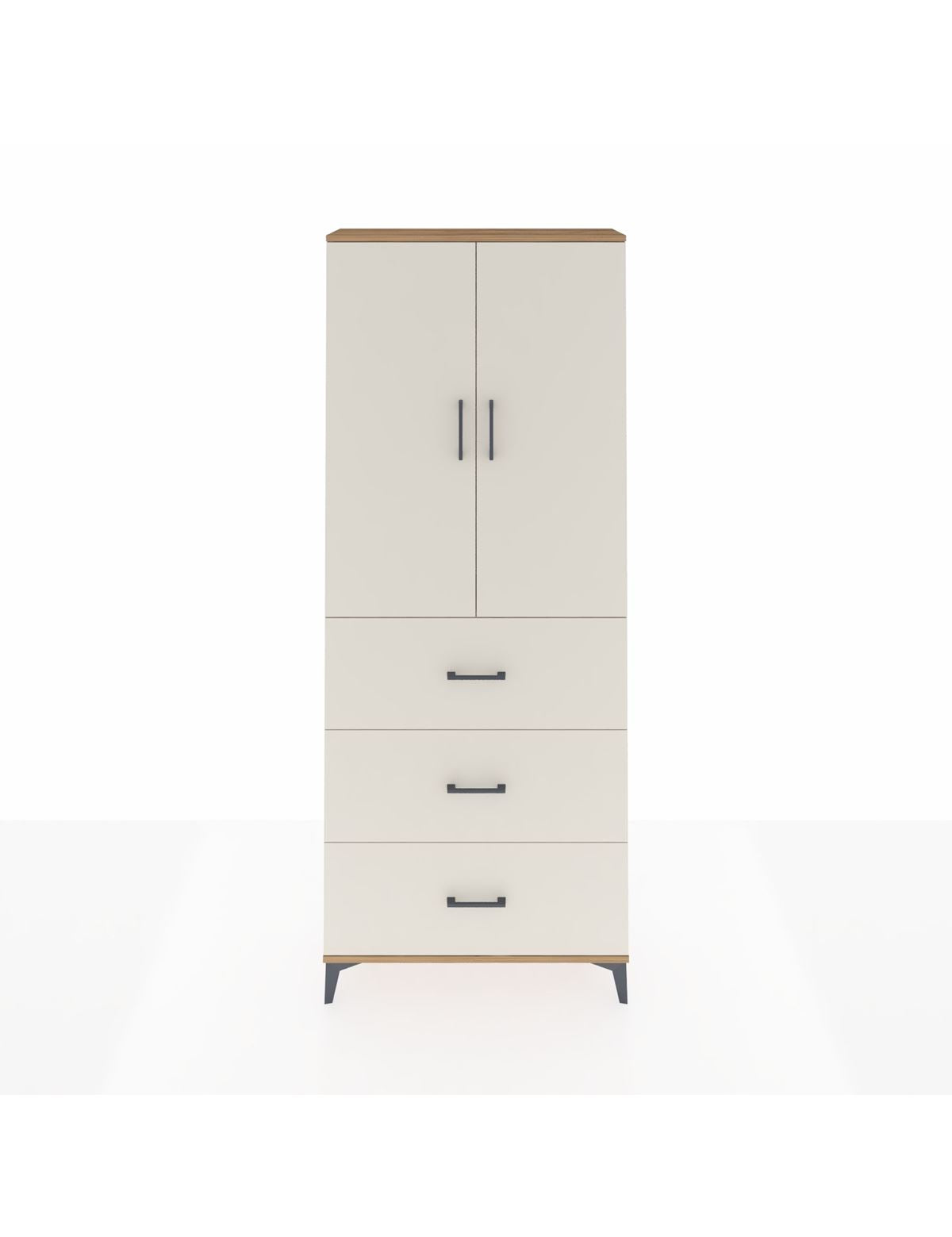 Arges Dolap 2 Raflı 3 Çekmeceli 2 Kapaklı 88x30x221 Çam-Aytaşı