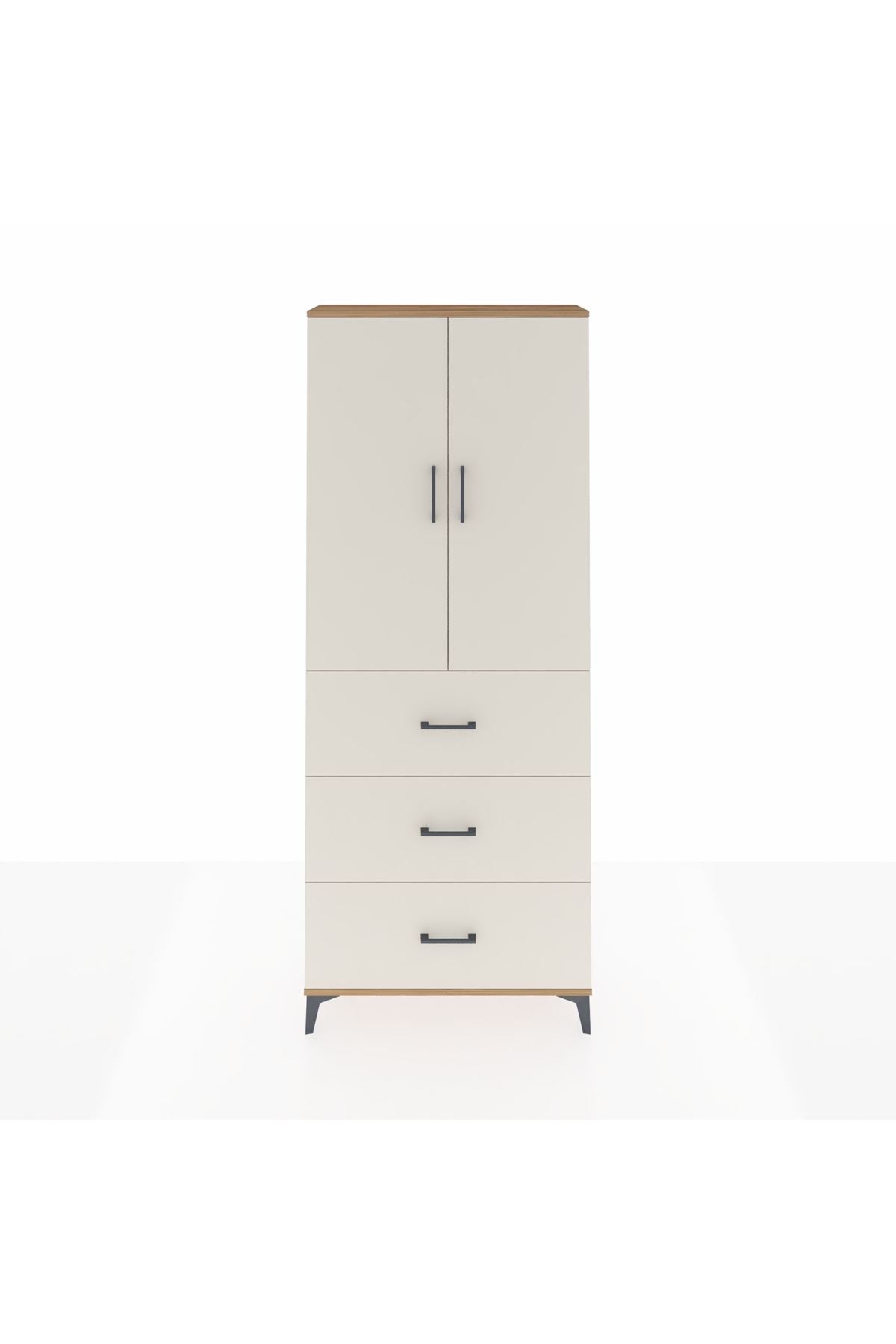 Arges Dolap 2 Raflı 3 Çekmeceli 2 Kapaklı 88x30x221 Çam-Aytaşı