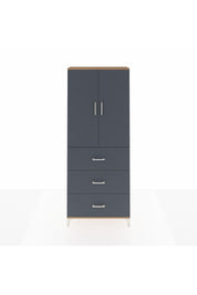 Arges Dolap 2 Raflı 3 Çekmeceli 2 Kapaklı 88x30x221 Çam-Antrasit