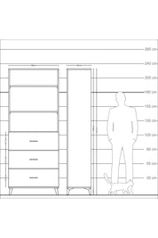 Arges Dolap 3 Raflı 3 Çekmeceli 88x30x221 Aytaşı-Aytaşı