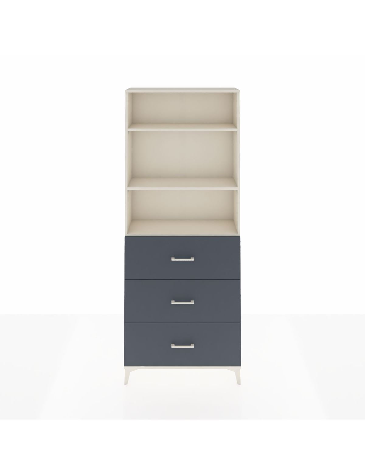 Arges Dolap 3 Raflı 3 Çekmeceli 88x30x221 Aytaşı-Antrasit