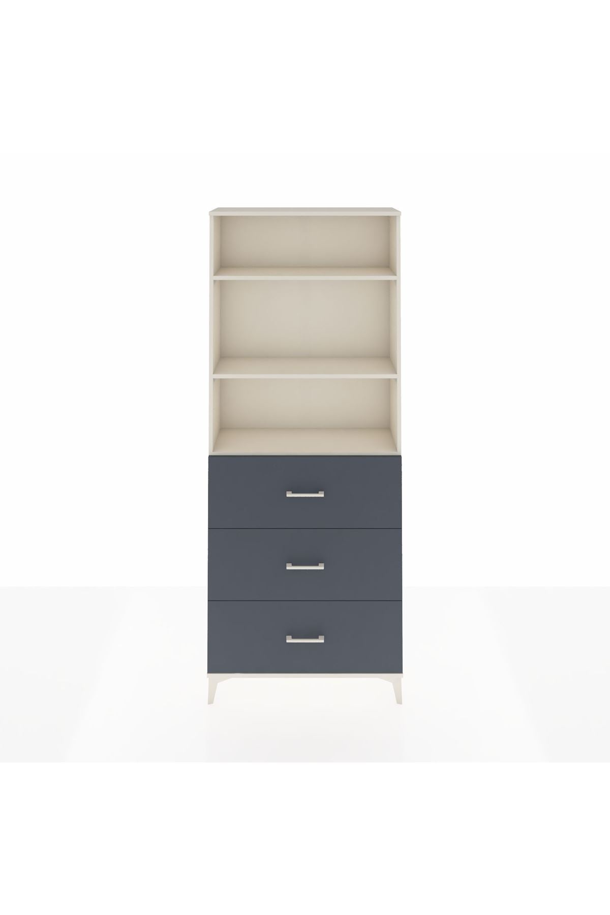 Arges Dolap 3 Raflı 3 Çekmeceli 88x30x221 Aytaşı-Antrasit