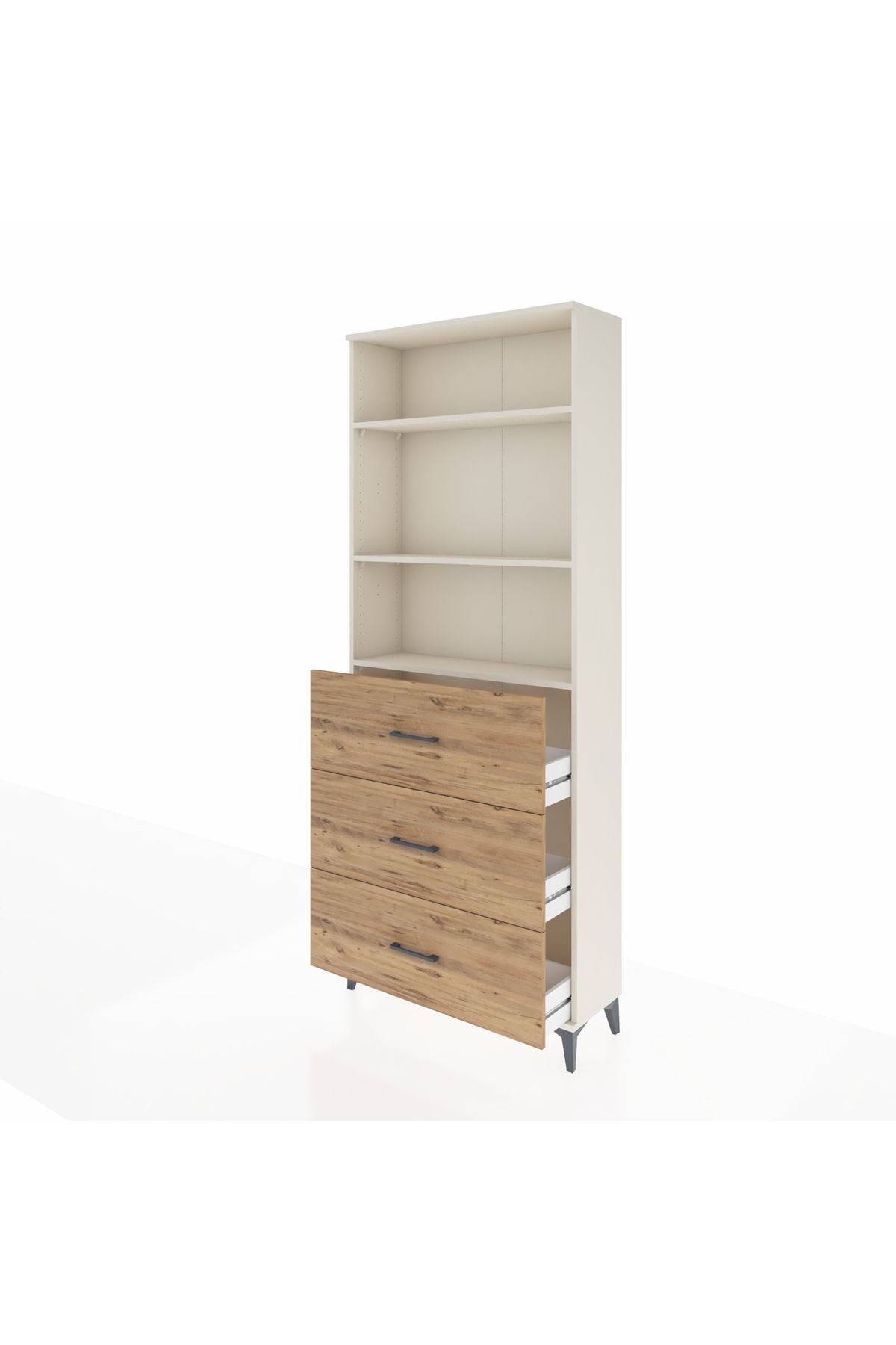 Arges Dolap 3 Raflı 3 Çekmeceli 88x30x221 Aytaşı-Çam