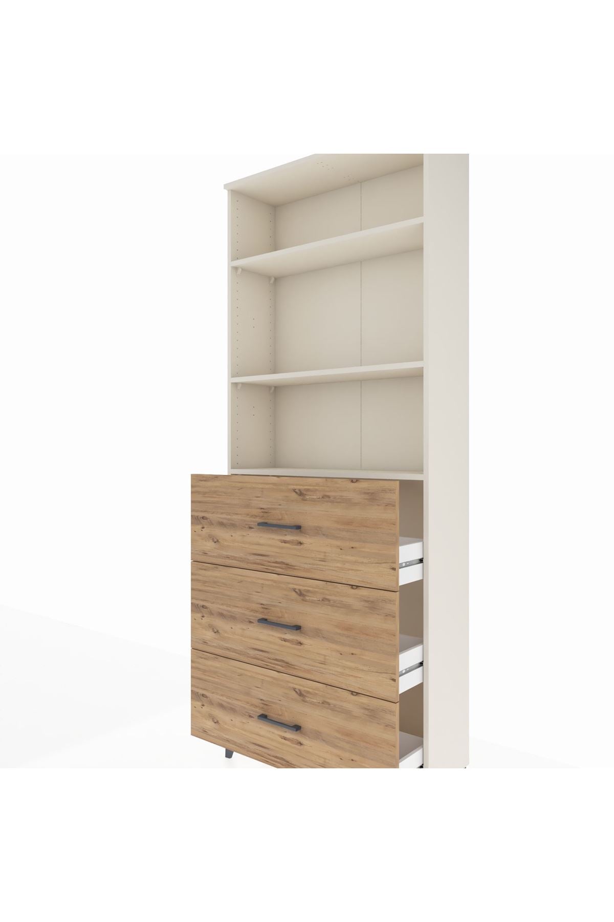 Arges Dolap 3 Raflı 3 Çekmeceli 88x30x221 Aytaşı-Çam