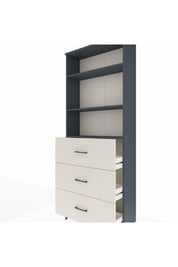 Arges Dolap 3 Raflı 3 Çekmeceli 88x30x221 Antrasit-Aytaşı