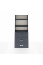 Arges Dolap 3 Raflı 3 Çekmeceli 88x30x221 Antrasit-Antrasit