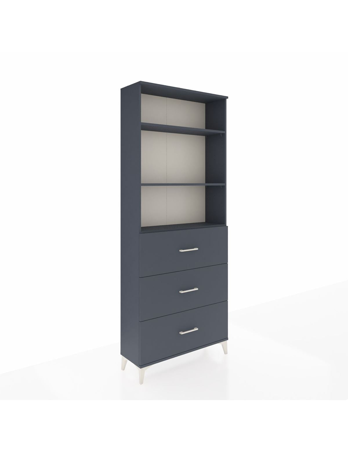 Arges Dolap 3 Raflı 3 Çekmeceli 88x30x221 Antrasit-Antrasit