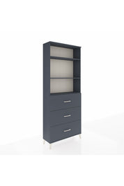 Arges Dolap 3 Raflı 3 Çekmeceli 88x30x221 Antrasit-Antrasit