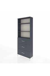 Arges Dolap 3 Raflı 3 Çekmeceli 88x30x221 Antrasit-Antrasit