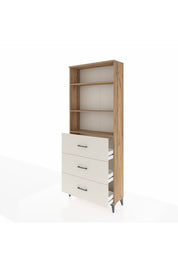 Arges Dolap 3 Raflı 3 Çekmeceli 88x30x221 Çam-Aytaşı