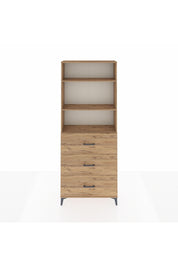 Arges Dolap 3 Raflı 3 Çekmeceli 88x30x221 Çam-Çam