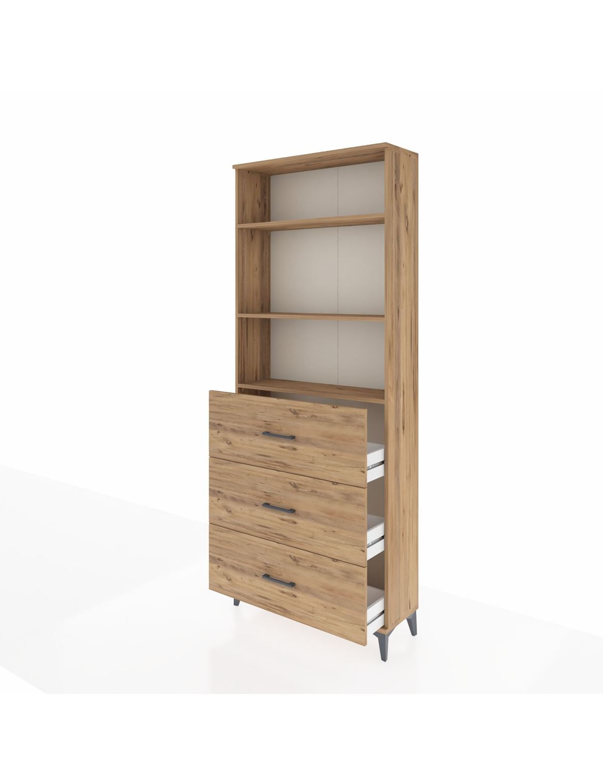Arges Dolap 3 Raflı 3 Çekmeceli 88x30x221 - S30M135V9A