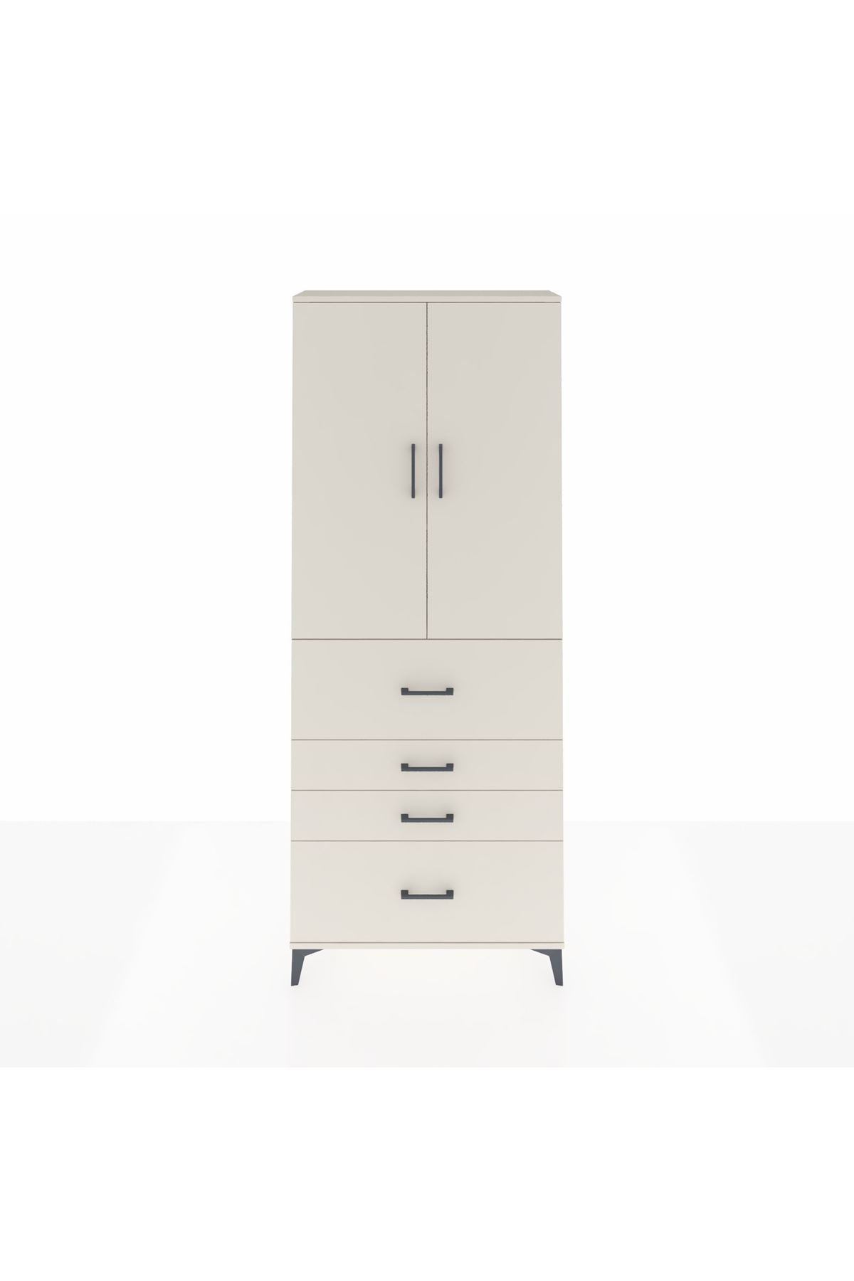 Arges Dolap 3 Raflı 4 Çekmeceli 2 Kapaklı 88x30x221 Aytaşı-Aytaşı