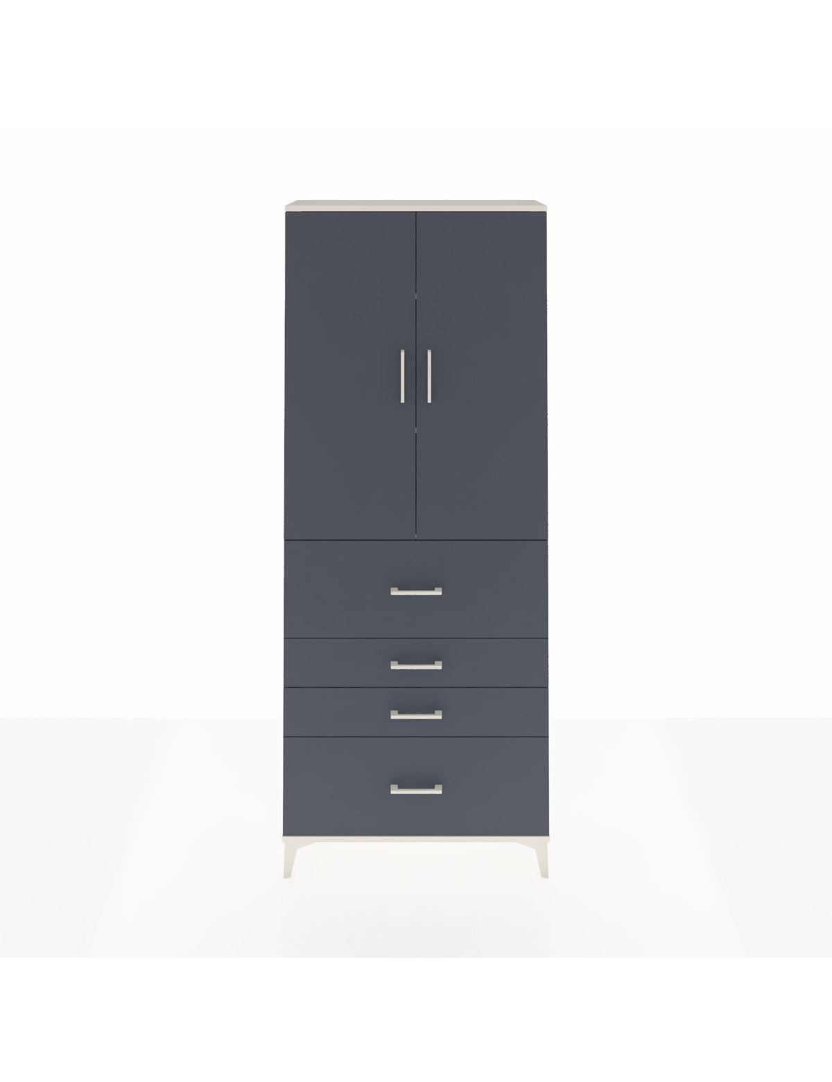 Arges Dolap 3 Raflı 4 Çekmeceli 2 Kapaklı 88x30x221 Aytaşı-Antrasit