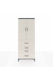 Arges Dolap 3 Raflı 4 Çekmeceli 2 Kapaklı 88x30x221 Antrasit-Aytaşı