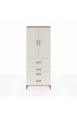 Arges Dolap 3 Raflı 4 Çekmeceli 2 Kapaklı 88x30x221