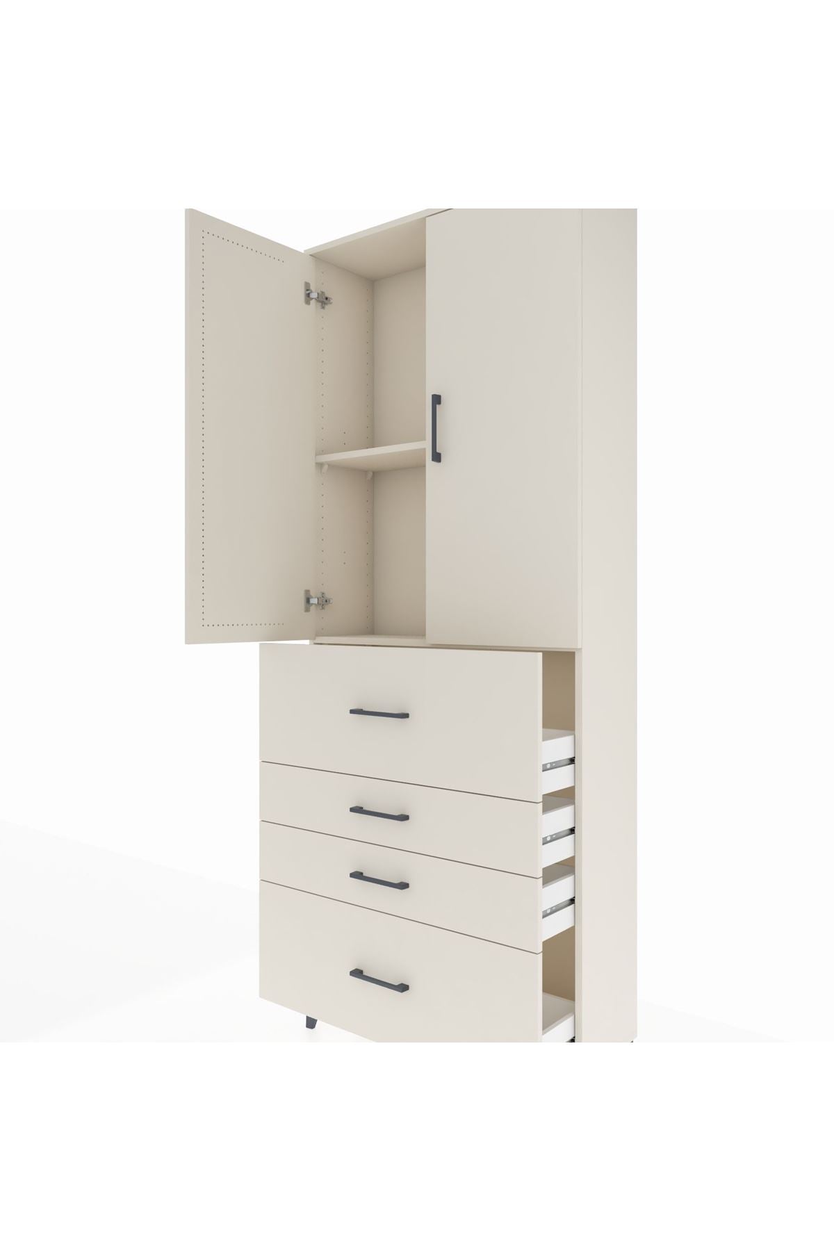 Arges Dolap 2 Raflı 4 Çekmeceli 2 Kapaklı 88x30x221 Aytaşı-Aytaşı