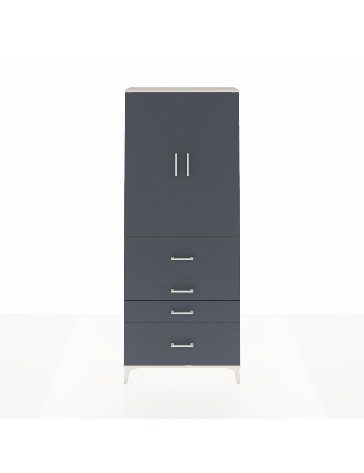 Arges Dolap 2 Raflı 4 Çekmeceli 2 Kapaklı 88x30x221 Aytaşı-Antrasit