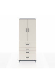 Arges Dolap 2 Raflı 4 Çekmeceli 2 Kapaklı 88x30x221 Antrasit-Aytaşı