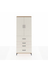 Arges Dolap 2 Raflı 4 Çekmeceli 2 Kapaklı 88x30x221
