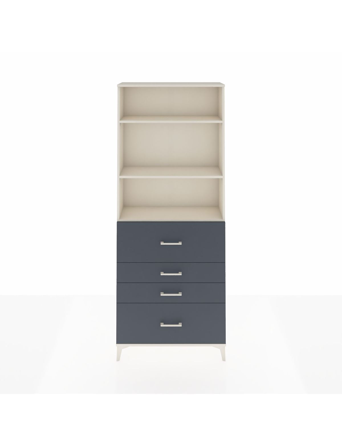 Arges Dolap 3 Raflı 4 Çekmeceli 88x30x221 Aytaşı-Antrasit