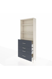 Arges Dolap 3 Raflı 4 Çekmeceli 88x30x221 Aytaşı-Antrasit