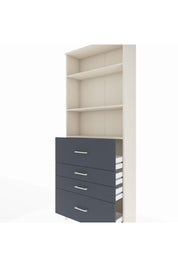 Arges Dolap 3 Raflı 4 Çekmeceli 88x30x221 Aytaşı-Antrasit