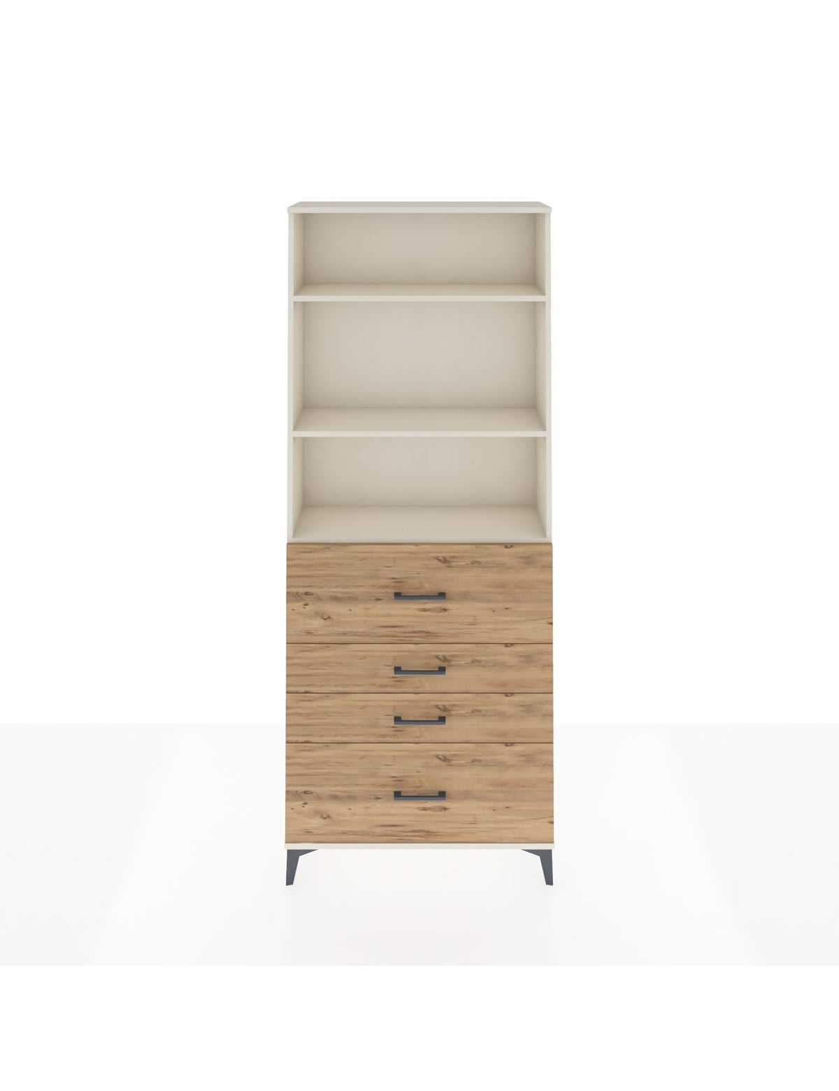 Arges Dolap 3 Raflı 4 Çekmeceli 88x30x221 Aytaşı-Çam