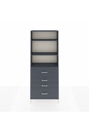 Arges Dolap 3 Raflı 4 Çekmeceli 88x30x221 Antrasit-Antrasit