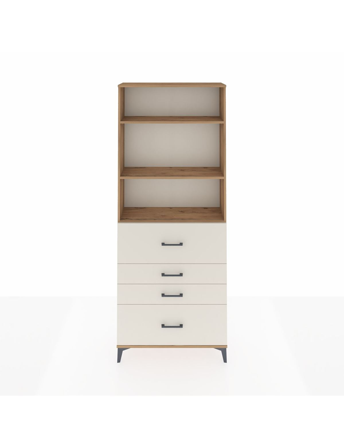 Arges Dolap 3 Raflı 4 Çekmeceli 88x30x221 Çam-Aytaşı