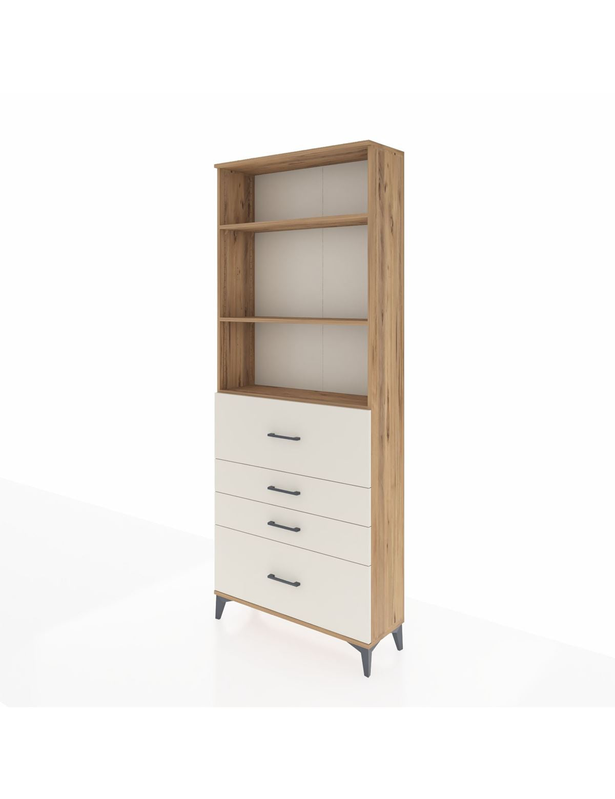 Arges Dolap 3 Raflı 4 Çekmeceli 88x30x221 - S30M138V7A