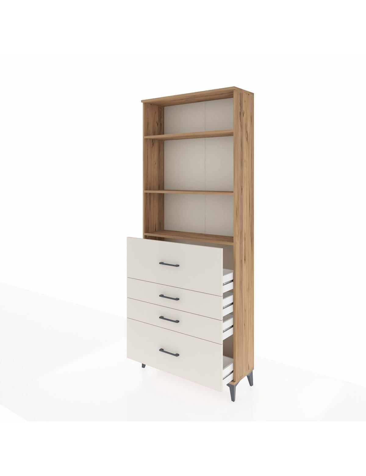 Arges Dolap 3 Raflı 4 Çekmeceli 88x30x221 - S30M138V7A