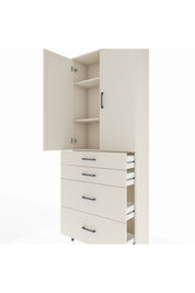 Arges Dolap 3 Raflı 4 Çekmeceli 2 Kapaklı 88x30x221 Aytaşı-Aytaşı