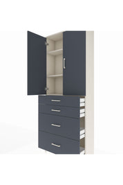 Arges Dolap 3 Raflı 4 Çekmeceli 2 Kapaklı 88x30x221 Aytaşı-Antrasit