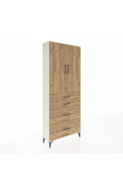 Arges Dolap 3 Raflı 4 Çekmeceli 2 Kapaklı 88x30x221 Aytaşı-Çam