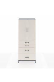 Arges Dolap 3 Raflı 4 Çekmeceli 2 Kapaklı 88x30x221 Antrasit-Aytaşı