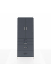 Arges Dolap 3 Raflı 4 Çekmeceli 2 Kapaklı 88x30x221 Antrasit-Antrasit