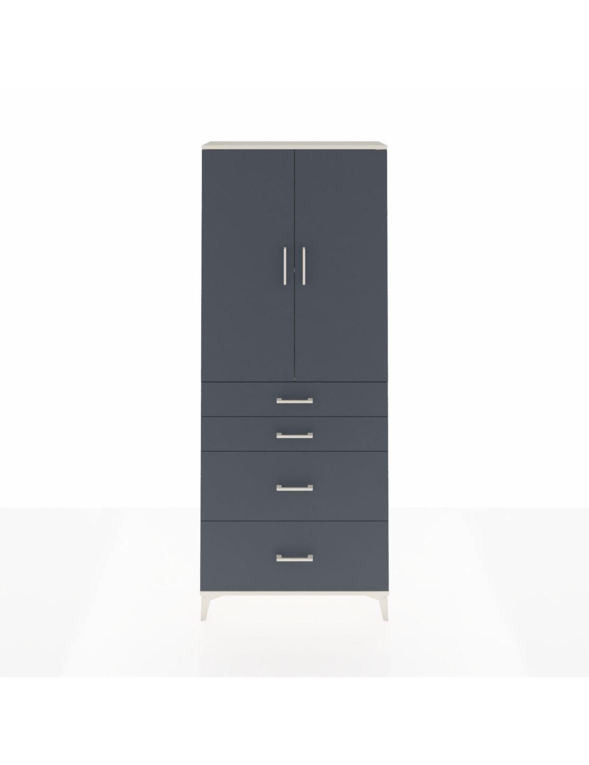 Arges Dolap 2 Raflı 4 Çekmeceli 2 Kapaklı 88x30x221 Aytaşı-Antrasit