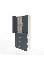 Arges Dolap 2 Raflı 4 Çekmeceli 2 Kapaklı 88x30x221 Aytaşı-Antrasit