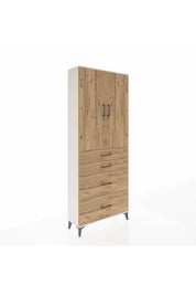 Arges Dolap 2 Raflı 4 Çekmeceli 2 Kapaklı 88x30x221 Aytaşı-Çam