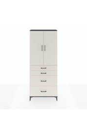 Arges Dolap 2 Raflı 4 Çekmeceli 2 Kapaklı 88x30x221 Antrasit-Aytaşı